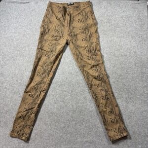 JC & JQ Women GP4108 Skinny Pants XL Brown Snakeskin Print Stretch Denim